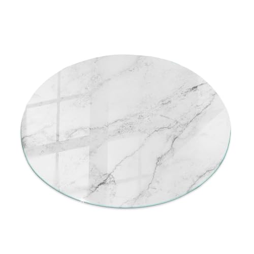 Wallfluent Tablero de Vidrio ⌀ 70 cm Protección contra Daños Bordes Pulidos Fácil Limpieza Sostenible Instalación Rápida Placa de Seguridad Vidrio - Superficie de mármol