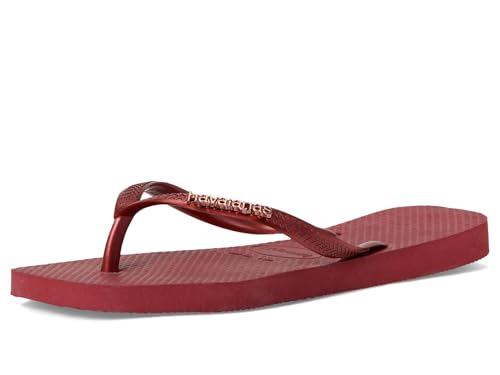 Image of Havaianas womens Slim Square Logo Metallic Flip-flop