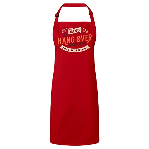 Tablier cuisine rouge Mind if I Hangover idée cadeau originale bistrot