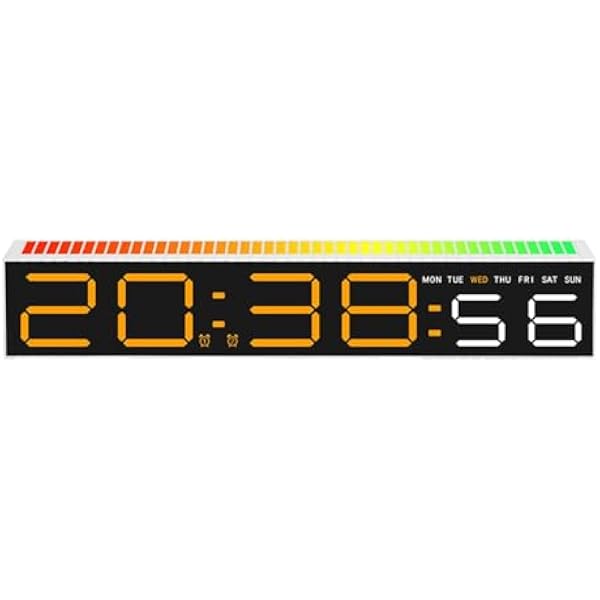 Budzik LED z wyświetlaczem temperatury i wilgotności, 3 tryby, 9 kolorów, elektroniczny zegar do sypialni, biura, klasy (żółty B)