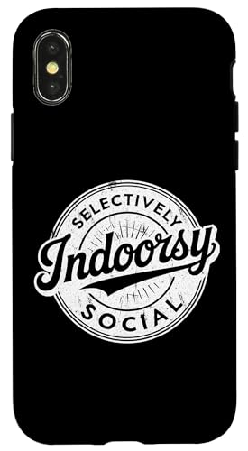 Indoorsy Selectively Social �r���e�[�W ���Љ�I �����I �X�}�z�P�[�X iPhone X/XS �p