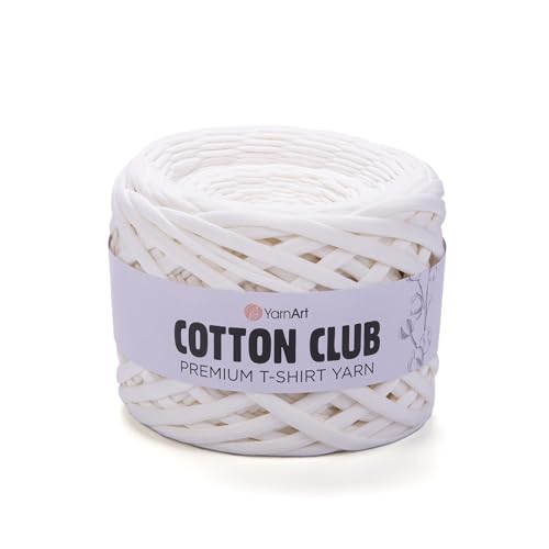 YARNART Cotton Elastic Fabric Spaghetti Premium T-Shirt Knitting Yarn for Bag Basket Cushion Crocheting Projects and Home Decor, Super Bulky (Pack of 1) (7349)