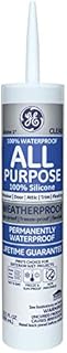 GE GE012A Silicone 1 All Purpose Sealant Caulk, 10.1oz, Clear - 12 Pack