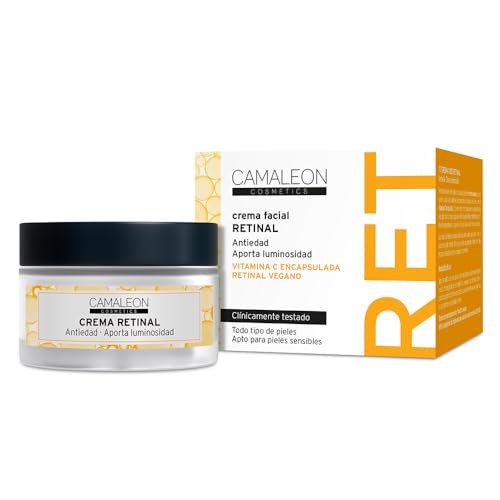Camaleon Cosmetics - Crema de retinal - Con vitamina C encapsulada - Disminuye arrugas - Aporta luminosidad - Vegano