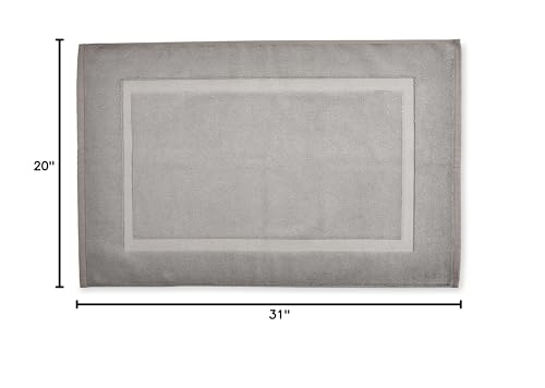 Amazon Basics Banded Bathroom Bath Rug Mat - 20 x 31 Inch, Grey, Pack of 4
