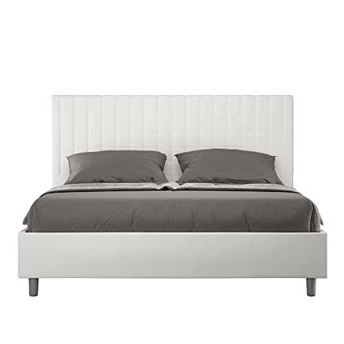 ITYHOME Lit Sunny 160x200 avec sommier blanc