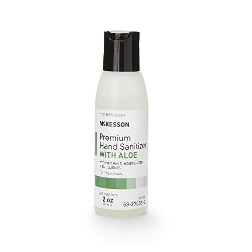 McKesson Hand Sanitizer with Aloe 2 oz [Pack of 4] Travel Size 70% Ethyl Alcohol Spring Water Scent