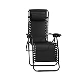 Cojín desmontable Garden kraft 24010 Benross Deluxe - Silla reclinable de jardín con reposacabezas móvil - Carbón