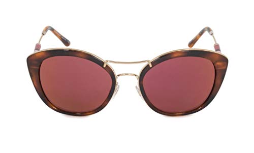 Burberry BE4251Q Sunglasses 3316D0-53 - Light Havana Frame, Dark Violet Mirror BE4251Q-3316D0-532