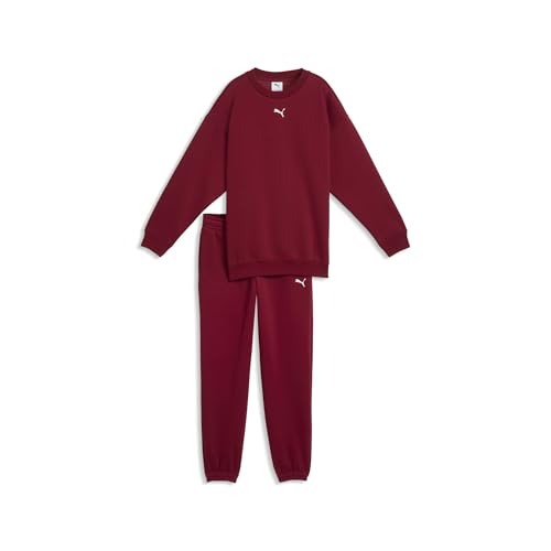 PUMA Survêtement confort oversize Enfant et Adolescent 152, Garnet Glow Red