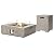 SUNBURY Outdoor Propane Fire Pit, Square Patio Fire Table 50,000 BTU Fire Pit for Outside in Gray w 20 Gallon Tank Cover, Glass Wind Guard, Waterproof Cover
