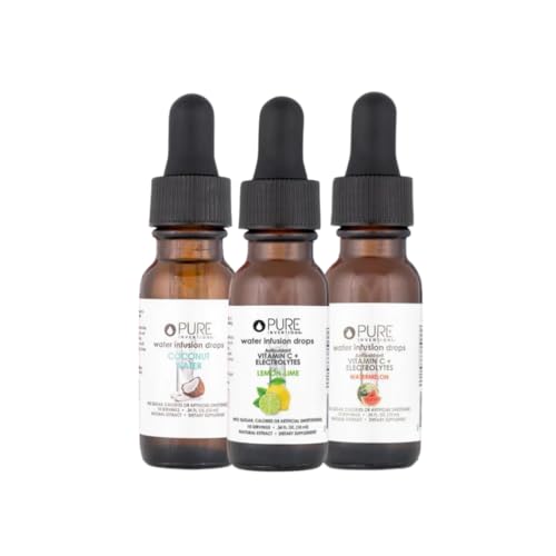 Image of Pure Inventions - Coconut Water, Lemon Lime & Watermelon Water Infusion Drops - Antioxidants, Vitamin C & Electrolytes - Health & Wellness - Immunity Support -Sugar Free, Zero Calorie -12 Servings ea.