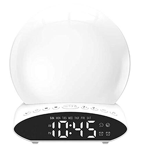 Wake Up-Licht-Wecker Sonnenaufgang/Sonnenuntergang-Projektor-Schreibtischlampe Digitaluhr mit FM Radio-Nachtlicht Touch Control Tischuhr