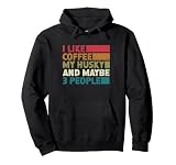 Funny Siberian Husky Dog Owner Coffee Lovers Quote Vintage Pullover Hoodie