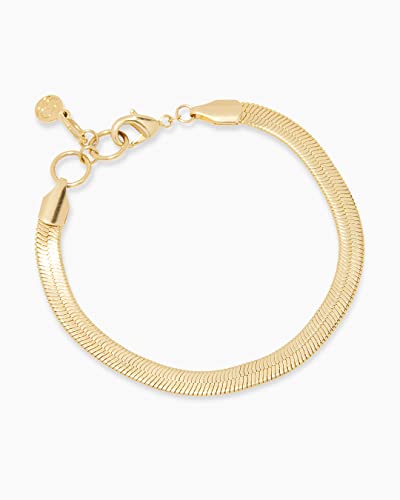 gorjana - Venice Bracelet 6 1/4" to 7 1/4" - 18k Gold-Plated Brass - Classic Herringbone Design - Layering with Other Jewelry - Timeless Elegance - Adjustable Comfortable Fit2