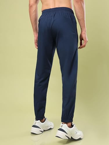 Image of TECHNOSPORT Men Mid Rise Regular Fit Solid Stretchable Joggers, Techno Dry for Regular Use and Sports