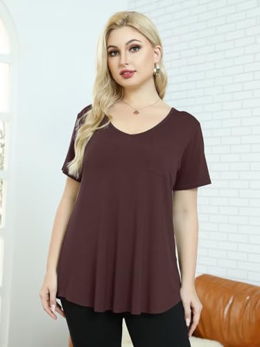Image of BELAROI Women Plus Size Tops V-Neck Tunics Shirts
