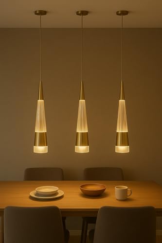 Image of FILLISKA 3 in1 Colour Changing LED Luxurious Hanging /Pendant Light (FrenchGold-MX80)