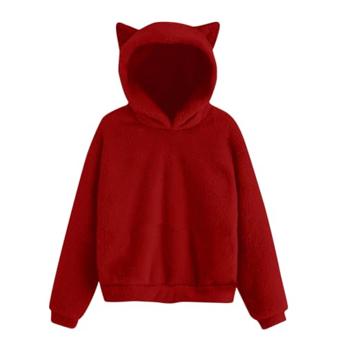 Girls Oversized Hoodies with Cat Ears Cute Fashion Sweatshirts Fleece Casual Pullover Warm Fall Winter Clothes4