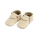 Freshly Picked City Leather Baby Moccasins Unisex - Girl/Boy Soft Sole Shoes, (Cream, 1)