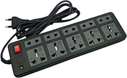 Extension Board with 8 Universal Sockets, Black and Orange Power Strip with On/Off Switch-image-25