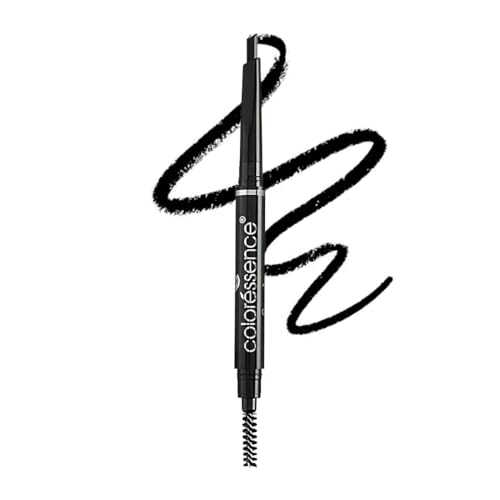 Coloressence 2-IN-1 Expert Eyebrow Pencil, Black, 0.25gm | Brow Definer with Spoolie | Lasts Upto 12hrs | Long Lasting & Matte Finish