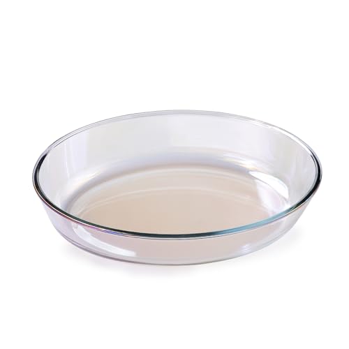 Image of UMAI Borosilicate Glass Baking Tray-Oval Shape (2.4L) | Transparent Microwave Oven Safe Utensils | Rectangular Bread Moulds for Baking | Dishwasher Safe | Multipurpose use Serving Tray (Iridescent)