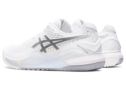 ASICS ASICS Women's Gel-Resolution 9 Tennis Shoes, 7, White/Pure Silver
