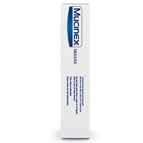 Mucinex Cold & Flu Fast Release Liquid Gels For People With High Blood Pressure & Diabetes, 16Ct, Pack Of 3 #TOP6