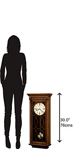 Howard Miller Kathryn Wall Clock, Wooden Finish Analog Display with Roman Numerals Wall Mount, Golden Pendulum Triple-Chime Movement Battery Operated Perfect for Home Decor, Office & Living Room - Image 3