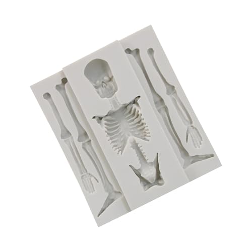 Molde de resina con calavera, molde de chocolate con calavera - Moldes de fondant de silicona Moldes para pasteles con esqueleto de calavera para Halloween - Moldes versátiles para tartas con calavera