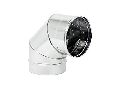 Coude 90° acier inoxydable cheminée D180 raccord de tubage rigide pour tubage de fumisterie