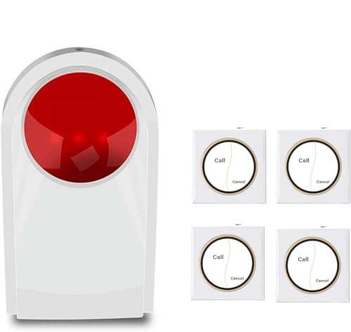 Botón de alarma de pánico con sirena estroboscópica, alerta de SOS fuerte y luz intermitente para mayor seguridad en hogares, hoteles, tiendas y joyerías
