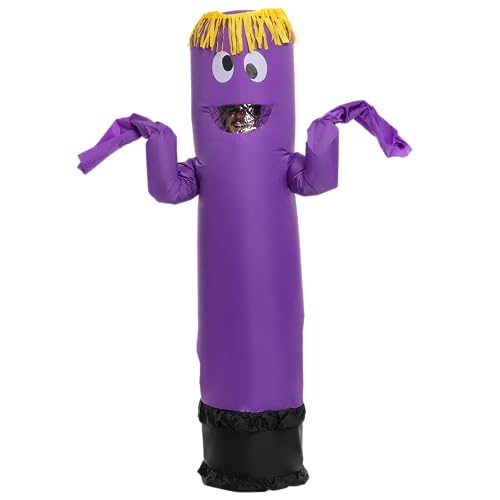 Spooktacular Creations Halloween Inflatable Costume Adult, Tube Man Blow up Costume, Air Dancer Wacky Waving Arm Inflatable Suit for Cosplay Themed Parties, Purple