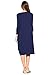 12 Ami Round Neck 3/4 Sleeve Tulip Hem Midi Dress Navy L