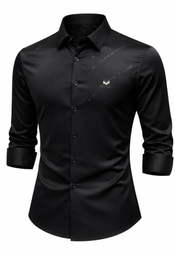 Image of IndoPrimo Men's Premium Satin Shirt for Party, Formal & Casual Wear - Stylish Designer Full Sleeve Shirt for Men