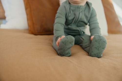 Image of Copper Pearl Baby Zip-Up Footie Pajamas - Soft Stretchy Sleep and Play Footies for Boys and Girls