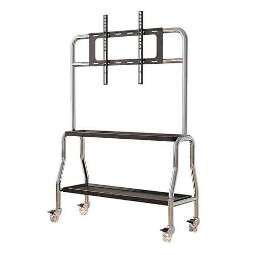 TV móvil para Pantallas de 40 a 75 Pulgadas de hasta 110 Libras, Soporte de TV rodante con Ruedas, Ideal para Dormitorio, Sala de Estar, Exteriores, Espacios pequeños (Negro)