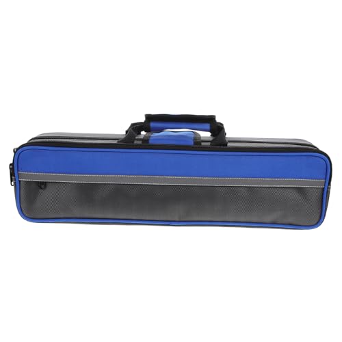 LIOOBO 17Hole Lightweight Canvas Flute Carrying Bag with Organized Space for Accessories Portable Storage for Music Lovers for Lessons and Performances Blue