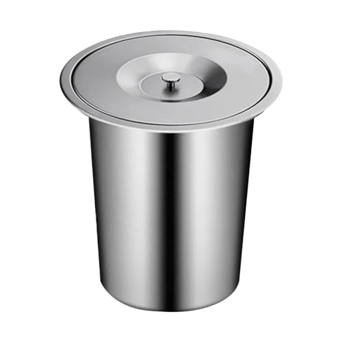 GUTUYEHKEA Bote de Basura Incorporado Redondo Acero Inoxidable 304 con Tapa, del conducto Desechos la encimera Cocina, gabinete, for Colgar, Cubo Almacenamiento pequeño