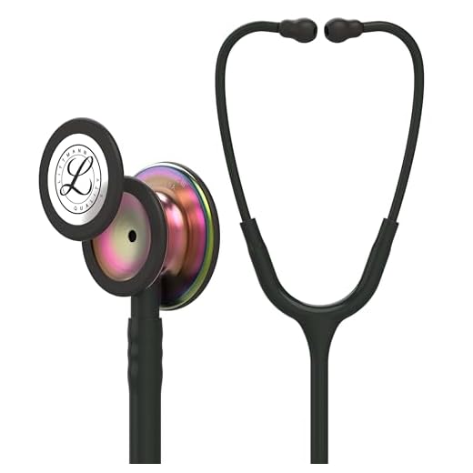 3M Littmann Classic III Monitoring Stethoscope, Rainbow-Finish Chestpiece, Black Stem and Headset, Black Tube, 27 Inch, 5870