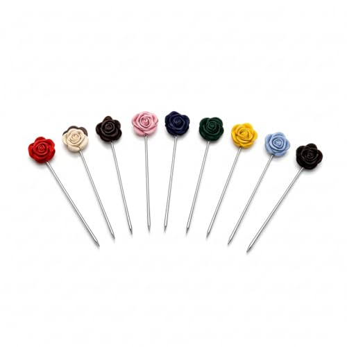 Image of MeiSie Designer Studded Flowers Shape Hijab Pins for Women and Girls Multicolour - Pack of 10 pcs