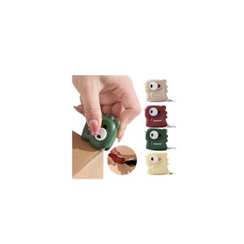 Mini Box Cutter, Retractable Box Opener, Package Openers, Ceramic Blade Lightweight Letter Openers, Cute Animal Shaped Dinosaur Package Boxs Opener with Lanyard Hole (Mix color 4pcs)