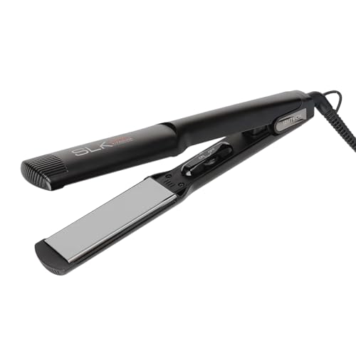 IZUTECH SLK 450 Titanium Digital Flat Iron, Hair Curler Straightening Iron for Women, Fast Heating Hair Straightener with Rapid Heat Up and Dual Voltage, Travel Friendly, Black, 1.25 Inch