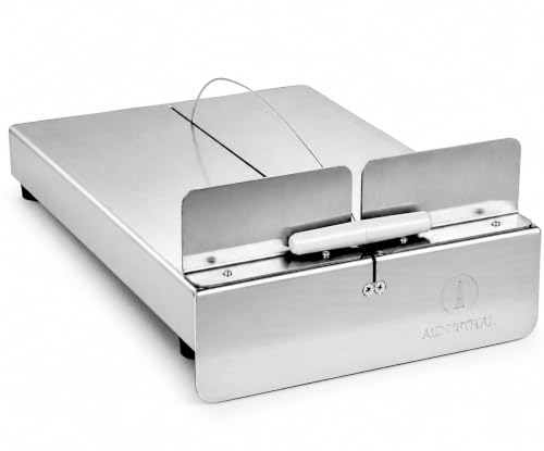 Standard 14" X 10" Commercial Grade Cheese Cutting/Slicing Board - 6 Wires 24" + 2 Pairs of Handles + 1 Cheese Cutting Board - 304 Stainless Steel