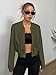 SweatyRocks Women's Lightweight Jackets Casual Basic Zip Up Cropped Bomber Jacket Army Green Small