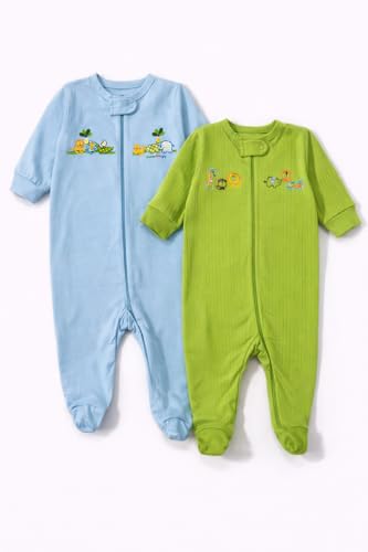 Image of TuddyBuddy 100% Cotton Multi Color Zipper Romper Sleepsuit /Romper /Jumpsuit for Baby Boy & Baby Girl