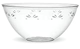 PLASTICPRO Disposable Round Serving Bowls, Party Snack or Salad Bowl, Medium, Plastic Crystal Clear Pack of 4