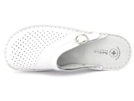 Zapatillas Sanitarias Mujer con Parte Superior Calada Cerrada Tira Ajustable Suela Flexible Ligeras Cómodas Blanco Talla 41