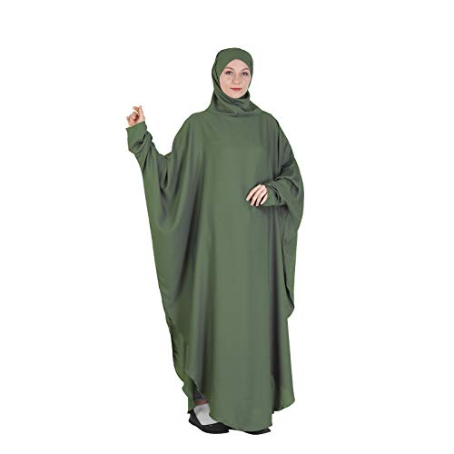 Robe de priere Abaya pour femme avec hijab et ceinture - caftan noir